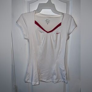 Nike EUC pink and white athletic Top